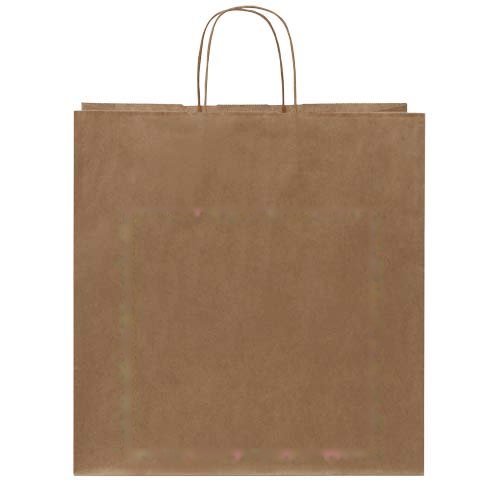 Papieren tas 80-90 g/m2 gemaakt van kraftpapier met gedraaide handgrepen - 34 x 20 x 35 cm — drukvlak voorzijde