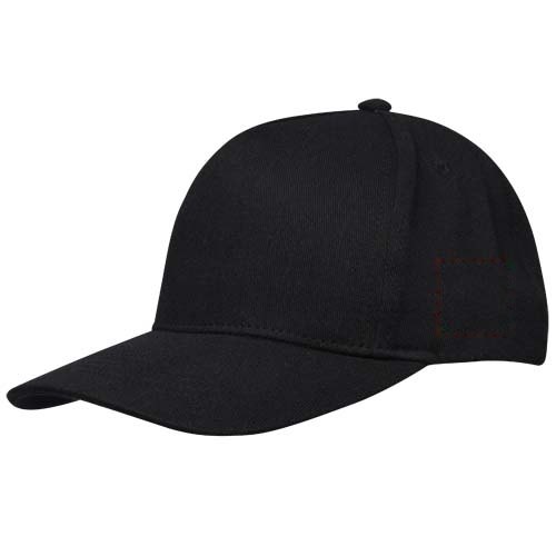 Onyx 240 g/m² 5 panel Aware™ gerecyclede cap — drukvlak linkerzijde