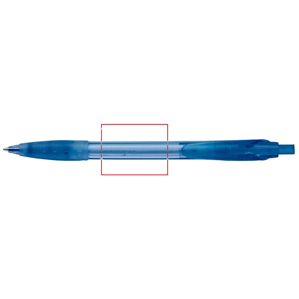 Balpen Cosmo grip transparant — drukvlak verlengde van de clip