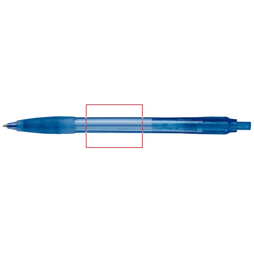 Balpen Cosmo grip transparant — drukvlak 180 graden van de clip