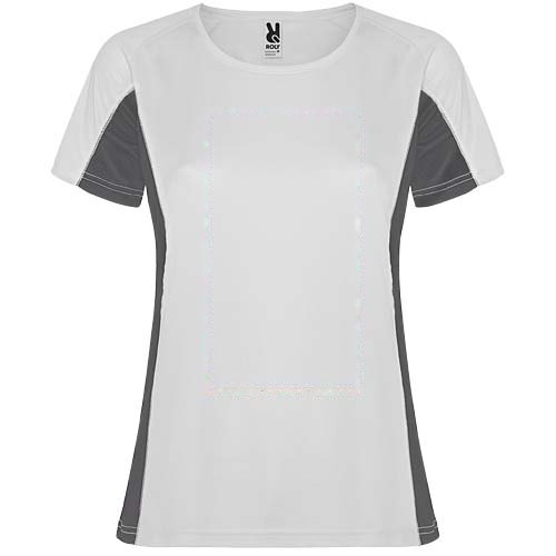 Shanghai 140 g/m² sportshirt met korte mouwen voor dames — drukvlak impact volledige voorzijde