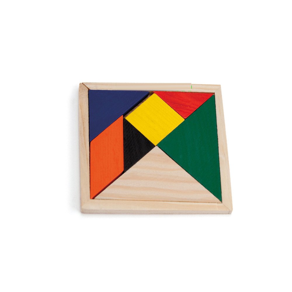 Puzzel Tangram — drukvlak op de rand van het bord