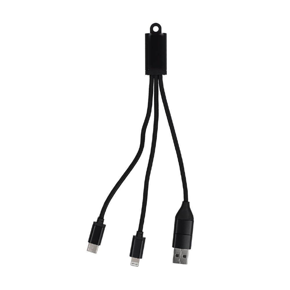 2-in-1 Oplaadkabel USB-A/C naar USB-C & Lightning Aluminium — drukvlak op de splitter