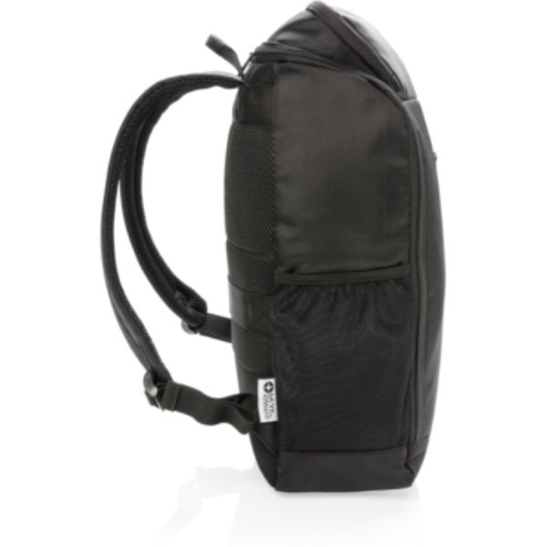 Swiss Peak AWARE™ easy access 15.6" laptop rugzak — drukvlak artikel zijkant links