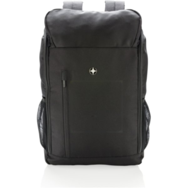Swiss Peak AWARE™ easy access 15.6" laptop rugzak — drukvlak artikel voorzijde
