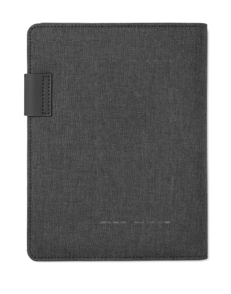 POWERNOTY - Powerbank schrijfmap A5 — drukvlak achterzijde