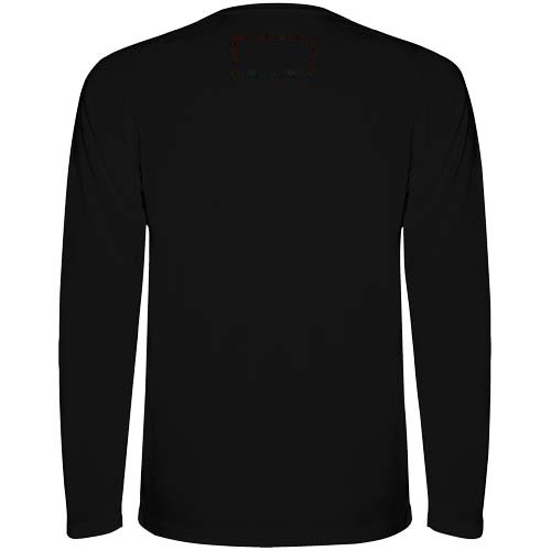 Montecarlo 150 g/m² heren sport t-shirt met lange mouwen — drukvlak hoog op de achterzijde