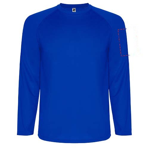 Montecarlo 150 g/m² heren sport t-shirt met lange mouwen — drukvlak linker bicep