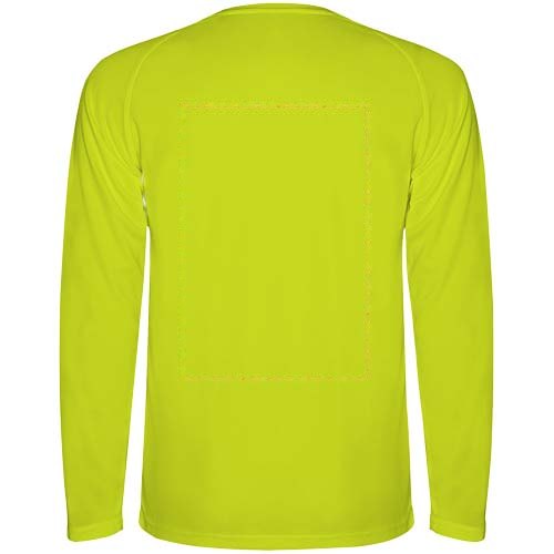 Montecarlo 150 g/m² heren sport t-shirt met lange mouwen — drukvlak impact hoog op de achterzijde