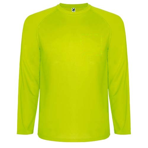 Montecarlo 150 g/m² heren sport t-shirt met lange mouwen — drukvlak linker borst