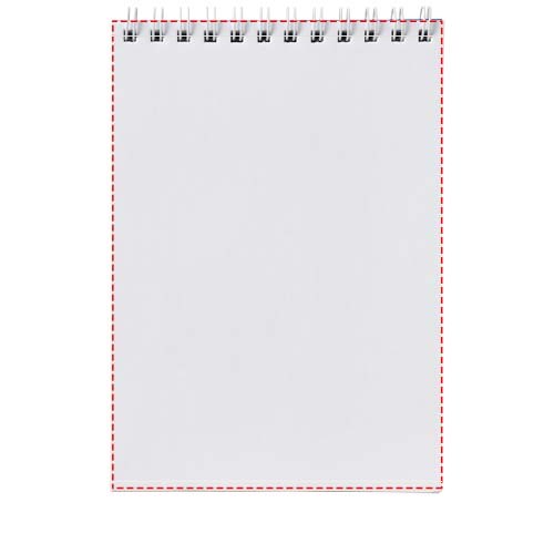 Desk-Mate® A6 spiraal notitieboek met PP-omslag — drukvlak achterzijde van het vel (staand rug bovenaan)