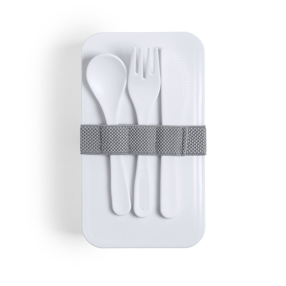 Antibacterieel Lunch Box Fandex — drukvlak op de handgreep van de vork