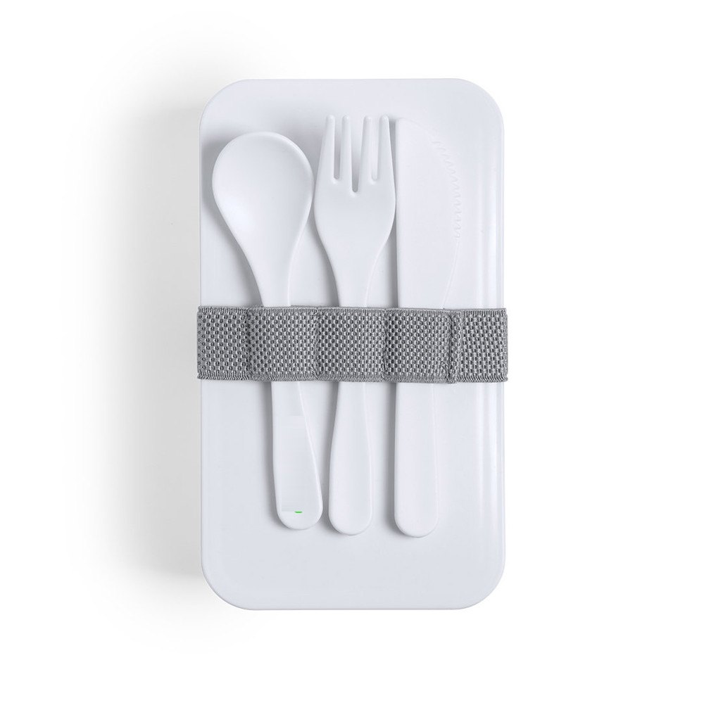 Antibacterieel Lunch Box Fandex — drukvlak op het handvat van de lepel