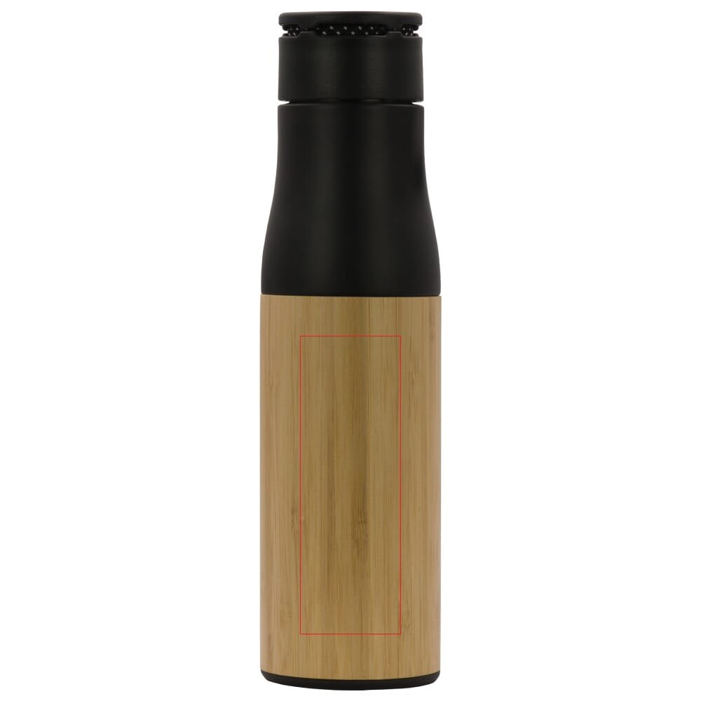 Thermofles met touw bamboe 500ml — drukvlak op het bamboe gedeelte