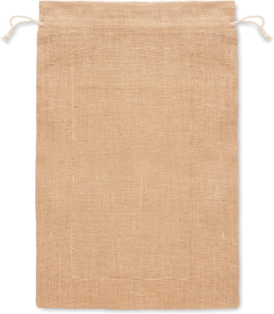 JUTE LARGE - Jute geschenkzak large 30x47 cm — drukvlak achterzijde