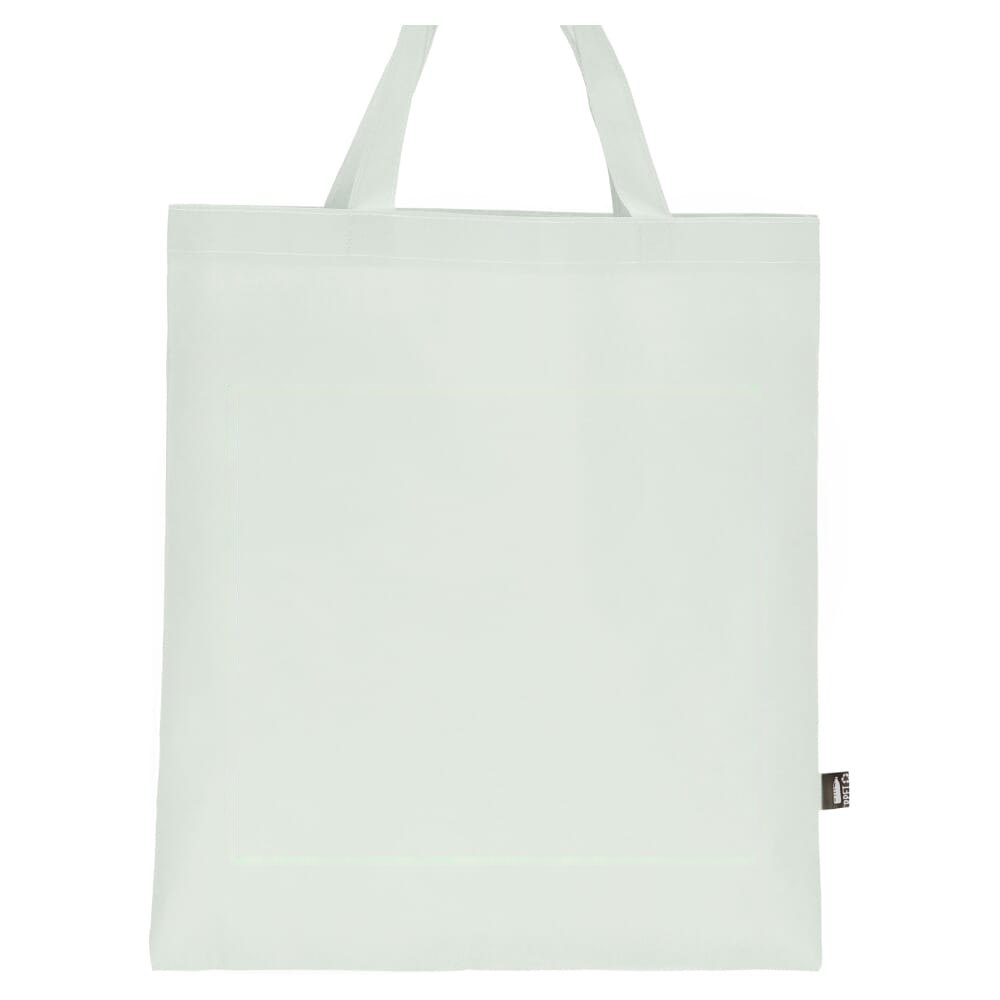 R-PET Draagtas non-woven korte handvatten 38 x 42cm 75g/m² — drukvlak midden op voorzijde