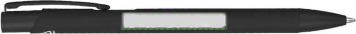 Balpen Gladys | Gerecycled | Rubberfinish — drukvlak naast de clip linkshandig