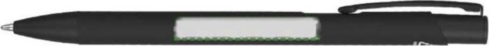 Balpen Gladys | Gerecycled | Rubberfinish — drukvlak naast de clip rechtshandig