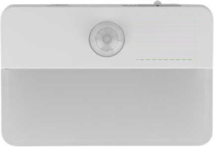 Recycled ABS oplaadbaar sensorlicht Ari — drukvlak voorzijde
