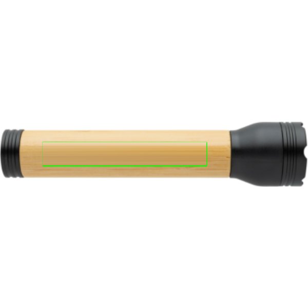 Lucid 5W zaklamp van RCS gerecycled plastic en bamboe — drukvlak zaklamp