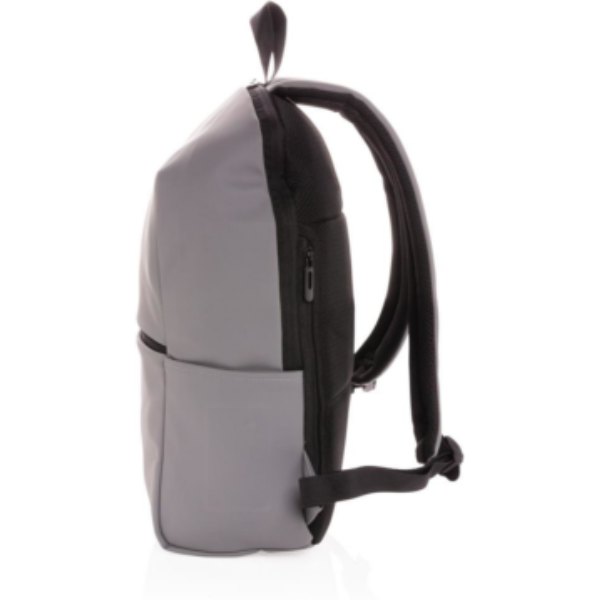 Smooth PU 15.6" laptop rugzak PVC-vrij — drukvlak artikel rechts onder