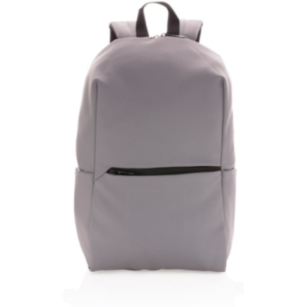 Smooth PU 15.6" laptop rugzak PVC-vrij — drukvlak artikel voorzijde onder