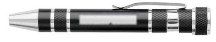 Zaklamp en schroevendraaier Olivia | Aluminium | 2-in-1 — drukvlak naast de clip rechtshandig