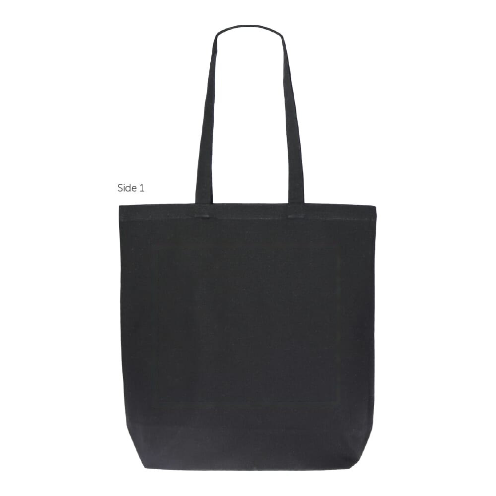 Schoudertas biologisch katoen kleur lang 270g/m² 42x12x43 cm — drukvlak voorzijde