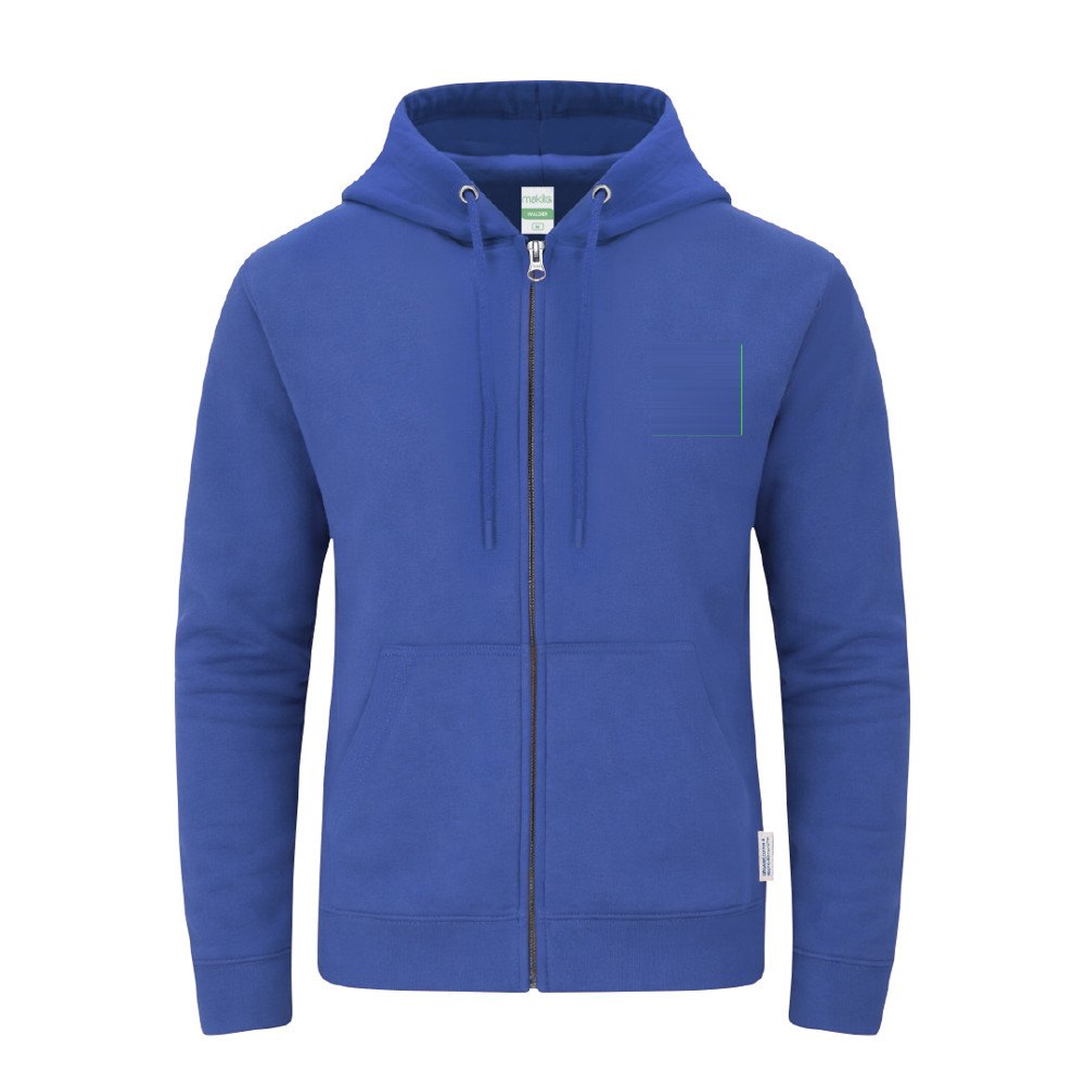 Volwassene Hooded + Rits Sweatshirt Walder — drukvlak linkerborst