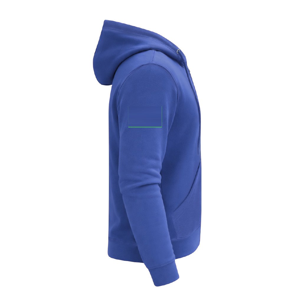 Volwassene Hooded + Rits Sweatshirt Walder — drukvlak rechtermouw