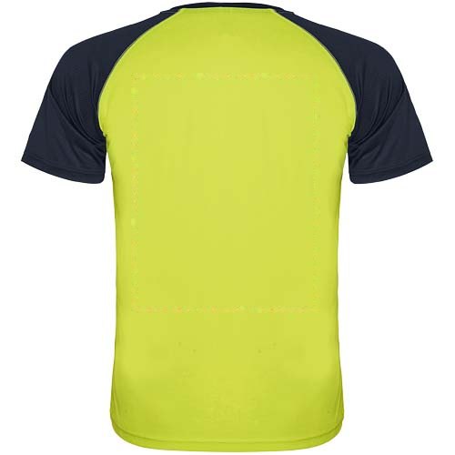 Indianapolis 140 g/m² unisex sportshirt met korte mouwen — drukvlak impact hoog op de achterzijde