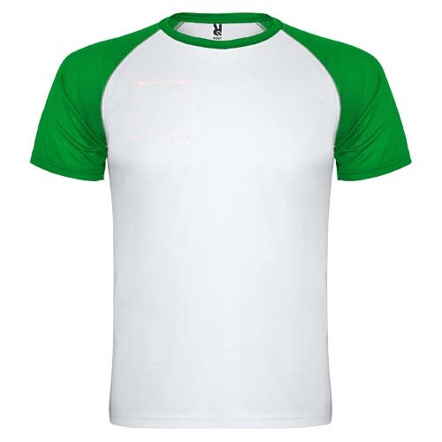 Indianapolis 140 g/m² unisex sportshirt met korte mouwen — drukvlak rechter borst