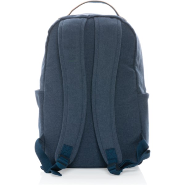 Impact AWARE™ 16 oz. recycled canvas laptop rugzak — drukvlak band