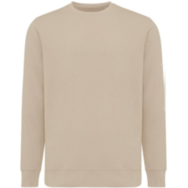 IQONIQ Etosha lichtgewicht gerecycled katoen sweater — drukvlak mouw links