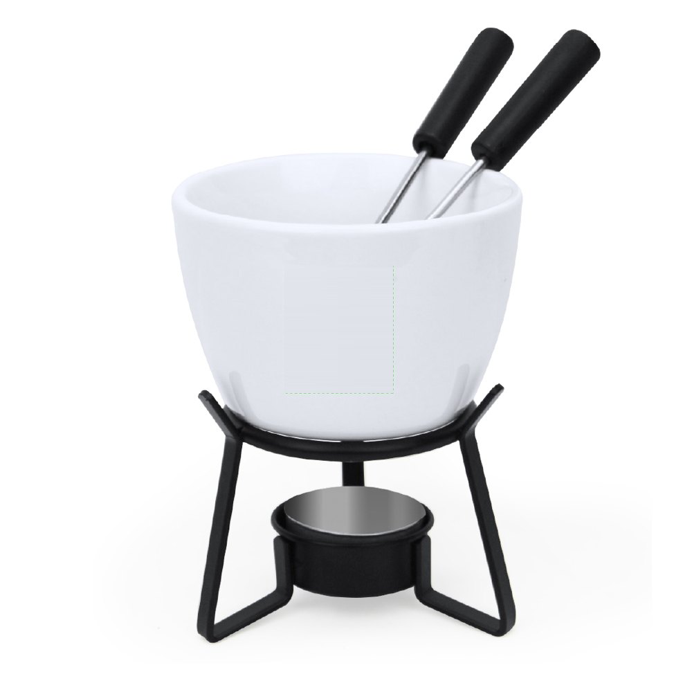 Fondue Helvet — drukvlak voorkant van de kom