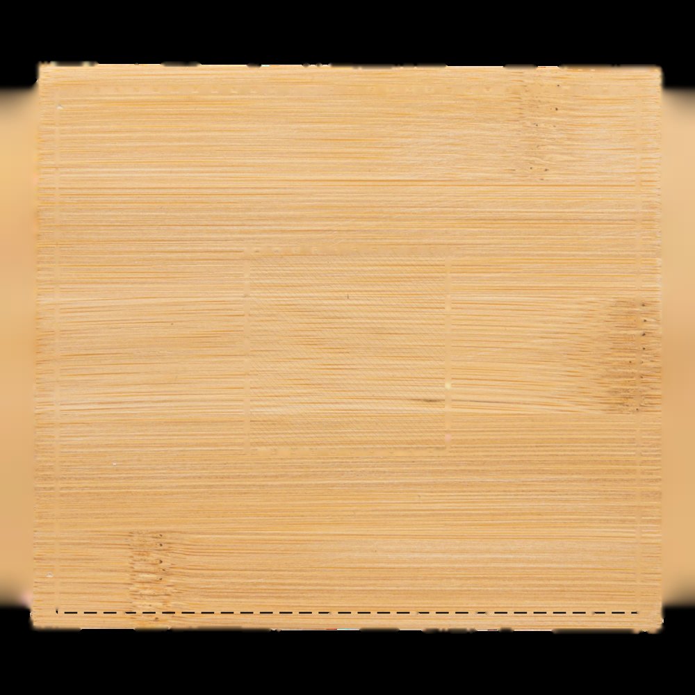 NEVER FORGET BAMBOO - Notitieblocbox — drukvlak op de achterzijde van de doos