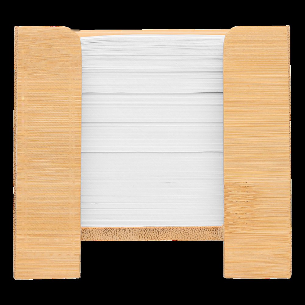 NEVER FORGET BAMBOO - Notitieblocbox — drukvlak gecentreerd op de links zijde van de voorzijde