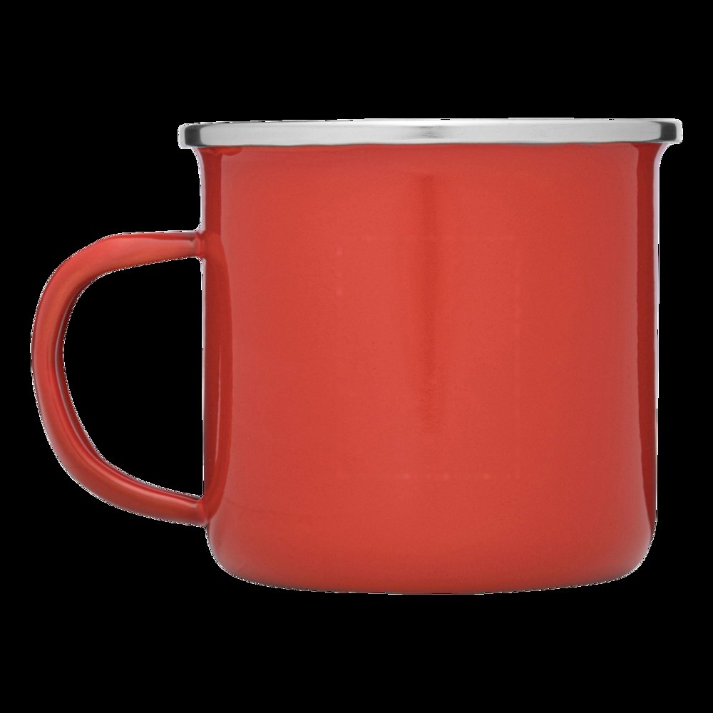 VINTAGE CUP - Emaille drinkbeker — drukvlak op de rechts zijde van de handvat