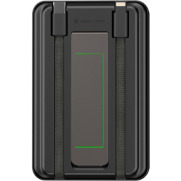 Urban Vitamin Delano 5-in-1 10.000mAh 20WPD magn. powerbank — drukvlak artikel achterzijde