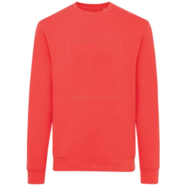 IQONIQ Zion gerecycled katoen sweater — drukvlak artikel voorzijde