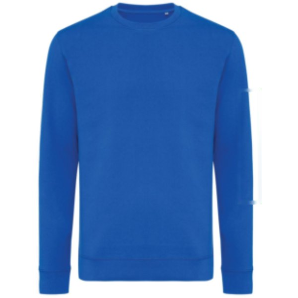 IQONIQ Zion gerecycled katoen sweater — drukvlak mouw links