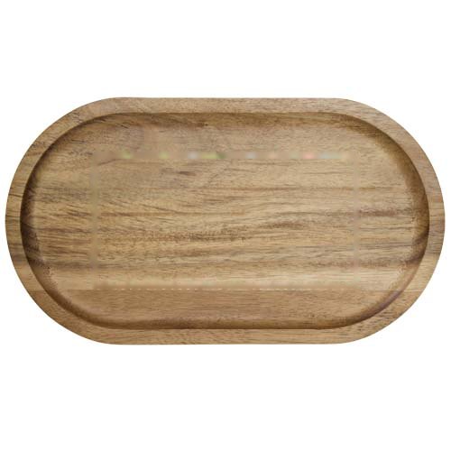 Male houten serveerblad en glazen bekerset - matte afwerking — drukvlak bord