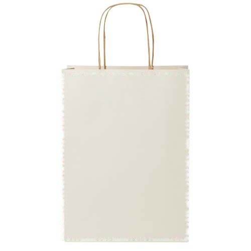 Papieren tas 150 g/m2 gemaakt van landbouwafval met gedraaide handgrepen - 24 x 9 x 32 cm — drukvlak beide zijden