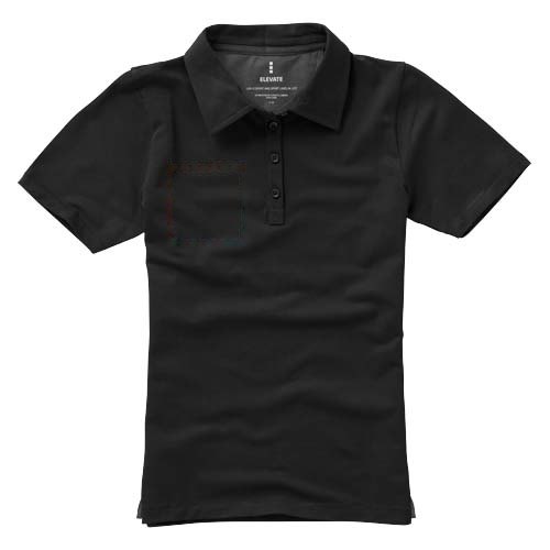 Markham 200 g/m² stretch damespolo met korte mouwen — drukvlak rechter borst