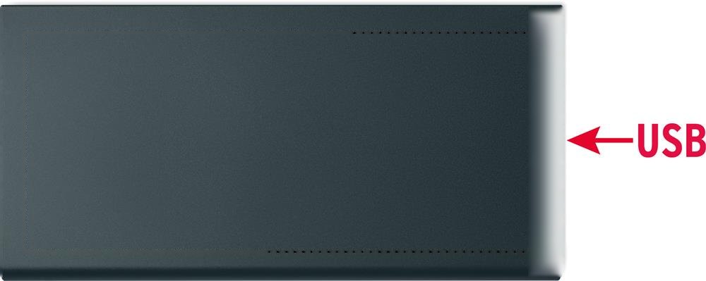POWERFLAT8C - Powerbank 8000 mAh — drukvlak bovenzijde