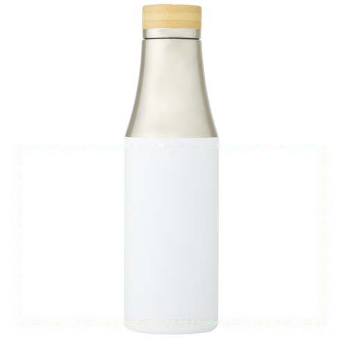 Hulan koperen vacuüm geïsoleerde roestvrijstalen fles van 540 ml met bamboe deksel — drukvlak rondom