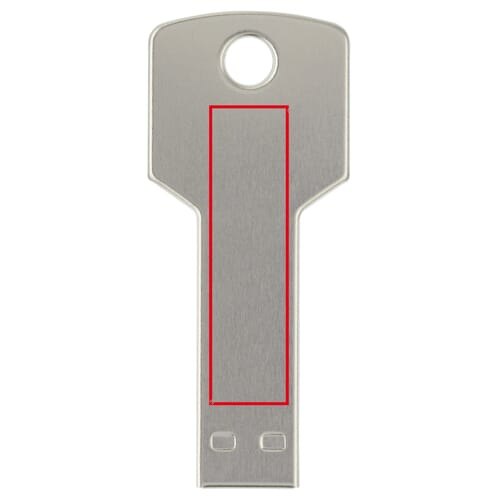 USB stick 2.0 key 8GB — drukvlak op de achterkant