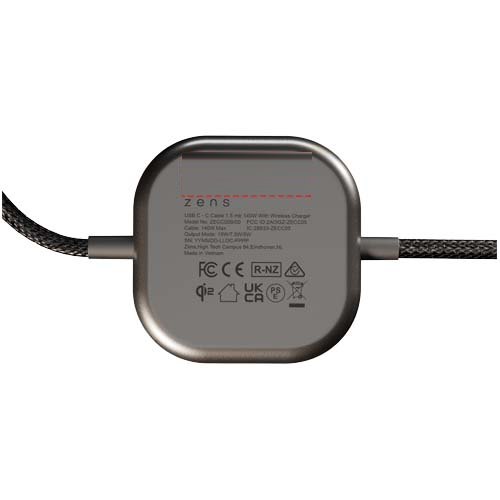 Zens Pro 2 140 W USB C 2 in 1 oplaadkabel — drukvlak achterzijde