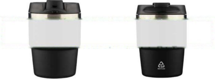 ?Gerecycled roestvrijstalen dubbelwandige drinkbeker (175 ml) Oli — drukvlak rondom