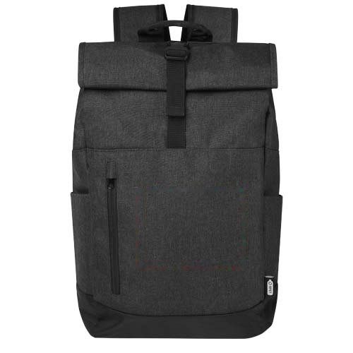 Libra 15,6 inch GRS gerecycled oprolbare laptop rugzak 12L — drukvlak vak